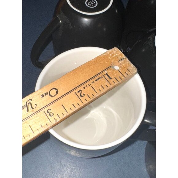 Set Of 7 Stone + Lain Black & Gold Marble Porcelain Coffee Mugs Dishwasher Safe - Picture 6 of 6